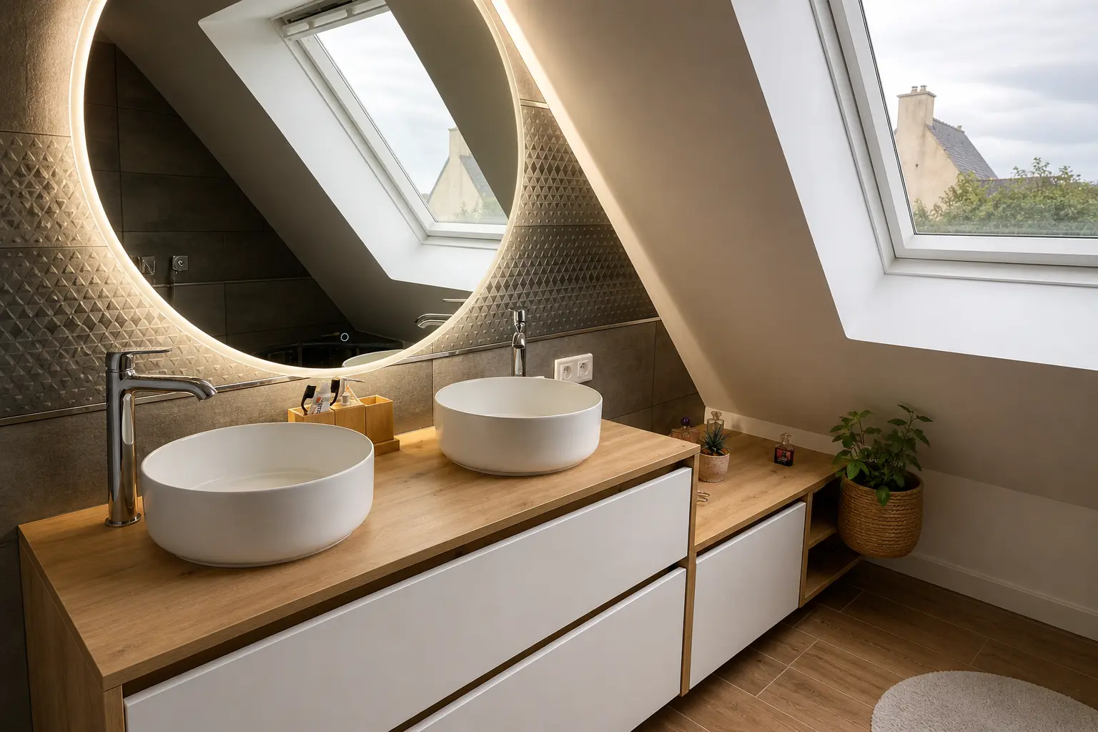 Réalisation d'une salle de bain sur-mesure Storme dans le Finistère